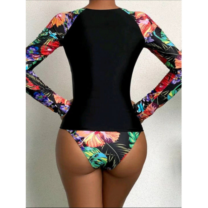 Dame Rashguard Sæt med blomsterærmer og høj UV-beskyttelse Stilla