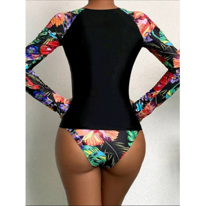 Dame Rashguard Sæt med blomsterærmer og høj UV-beskyttelse Stilla