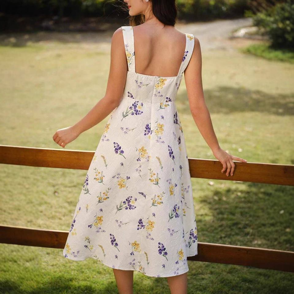 Kvinder Vintage-inspireret floral A-linje kjole Stilla