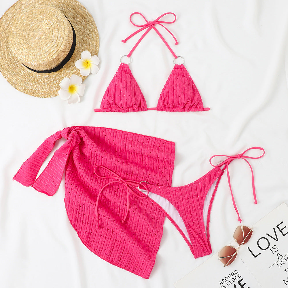 Dame Triangel Bikini-Sæt med flot Sarong Skovae