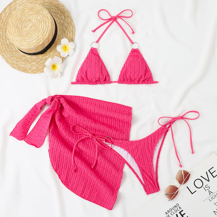 Dame Triangel Bikini-Sæt med flot Sarong Skovae