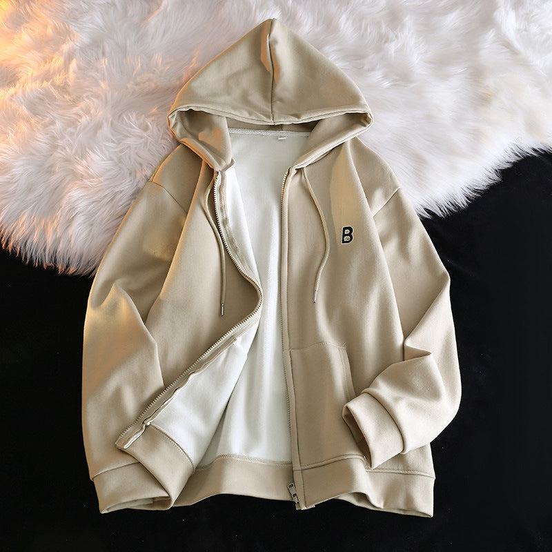 Femme Cozy Zip-Up Hoodie med elegant broderet detalje Stilla