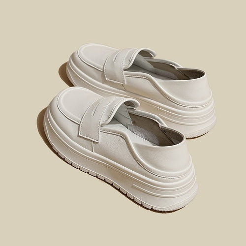 Dame komfortable slip-on mokkasiner med tyk plateau-sål Stilla