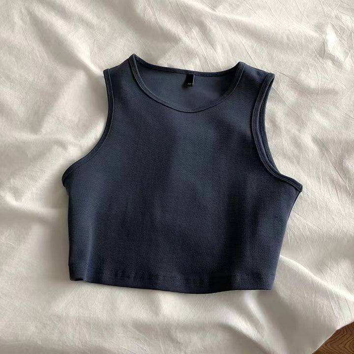 Dame crop top lavet af åndbart materiale med en figursyet pasform