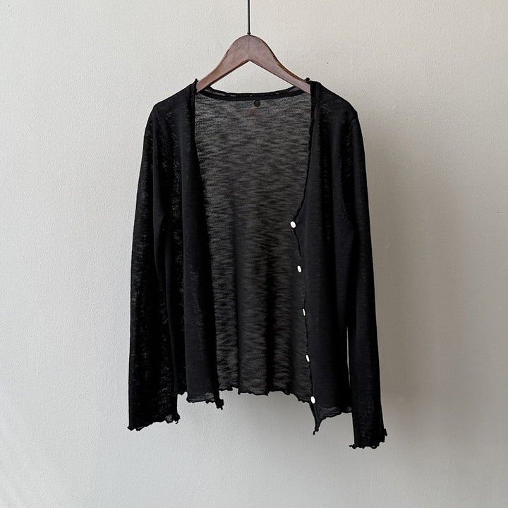 Dame fin strik-cardigan med romantiske ruffle detaljer Stilla