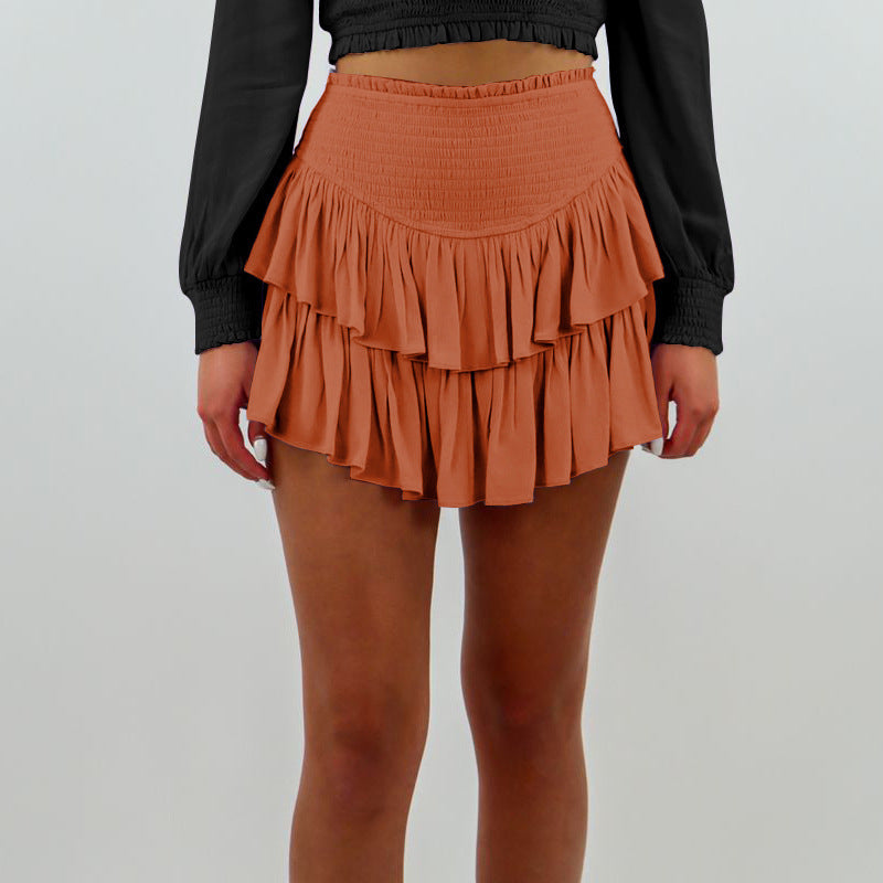 Dame luftig rynket shorts-nederdel Stilla