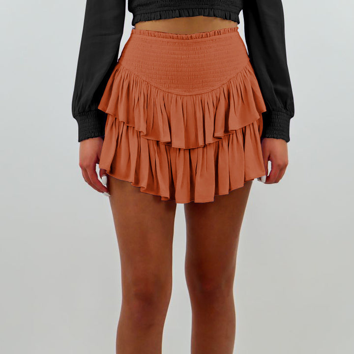 Dame luftig rynket shorts-nederdel Stilla