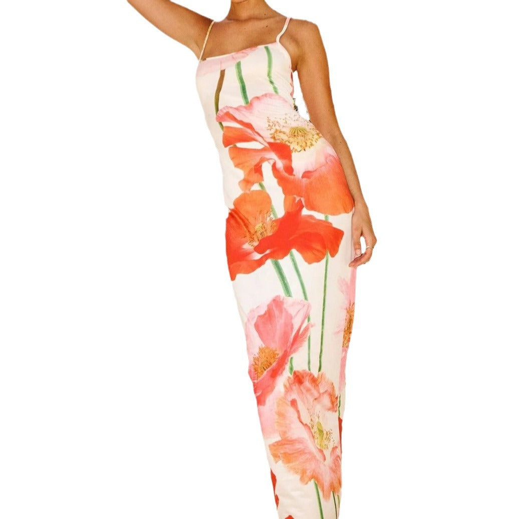 Dame Floral Print Figurtilpasset Maxi Kjole Stilla