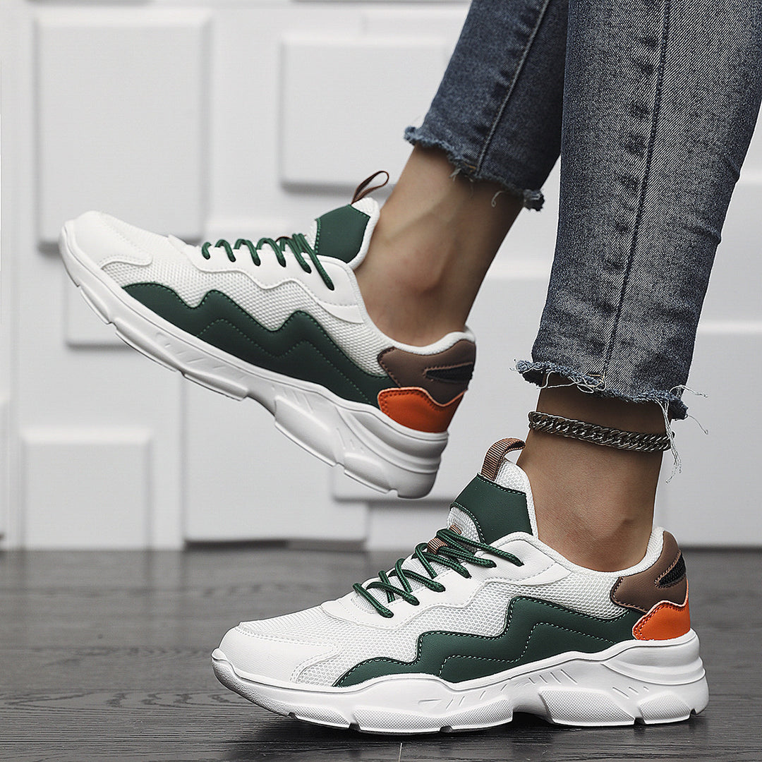 Unisex nan Plateau-sneaker med åndbart mesh-obermateriale, polstret hælkappe og profileret gummisål Skovae