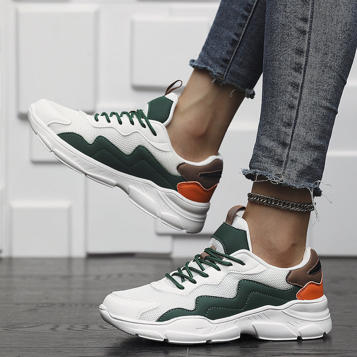 Unisex nan Plateau-sneaker med åndbart mesh-obermateriale, polstret hælkappe og profileret gummisål Skovae