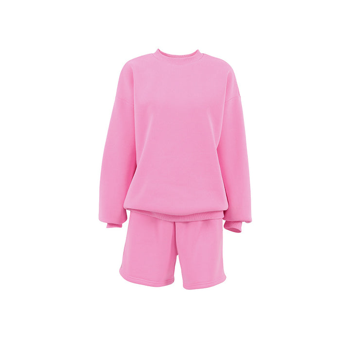 Dame Sporty Sweatshirt- og Shorts-Sæt med hyggeligt materiale Stilla