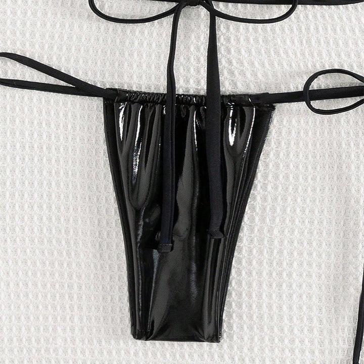Dame sexet trekant bikini sæt med justerbare stropper og moderigtig ringdetalje Skovae
