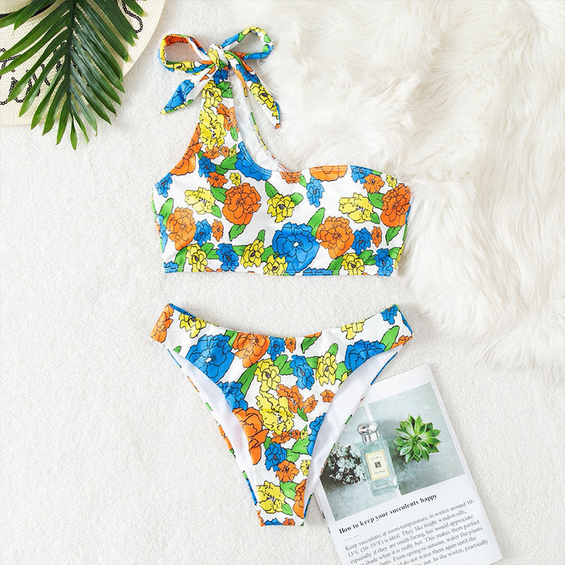 Damer Ensidig Bikini med blomsterdesign Skovae