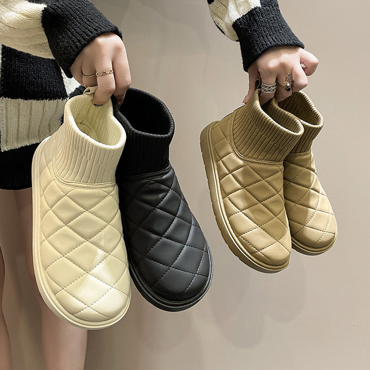 Dame step stiefeletter med elastisk bund og skridsikkert sål Stilla