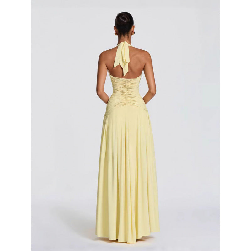 Damen Maxikleid mit raffiniertem Wickeldesign und elegantem Taillenbund Skovae