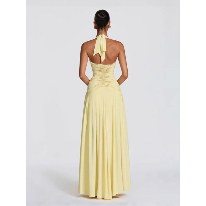 Damen Maxikleid mit raffiniertem Wickeldesign und elegantem Taillenbund Skovae