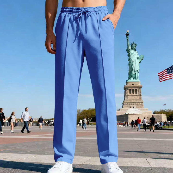Herrer afslappet-elegant press fold sweatpants med pressefold, elastisk tunneltræk og sidelommer Skovae