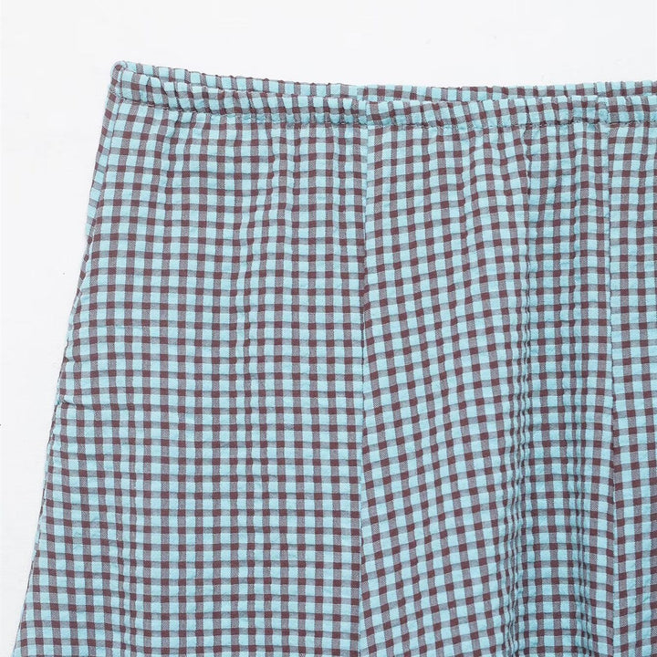 Dame skater Gingham-nederdel med plissering Skovae