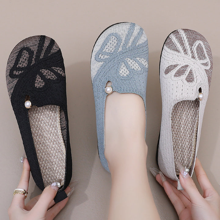 Dame Elegante Slip-On Loafers med moderne perle design og fleksibel sål Stilla