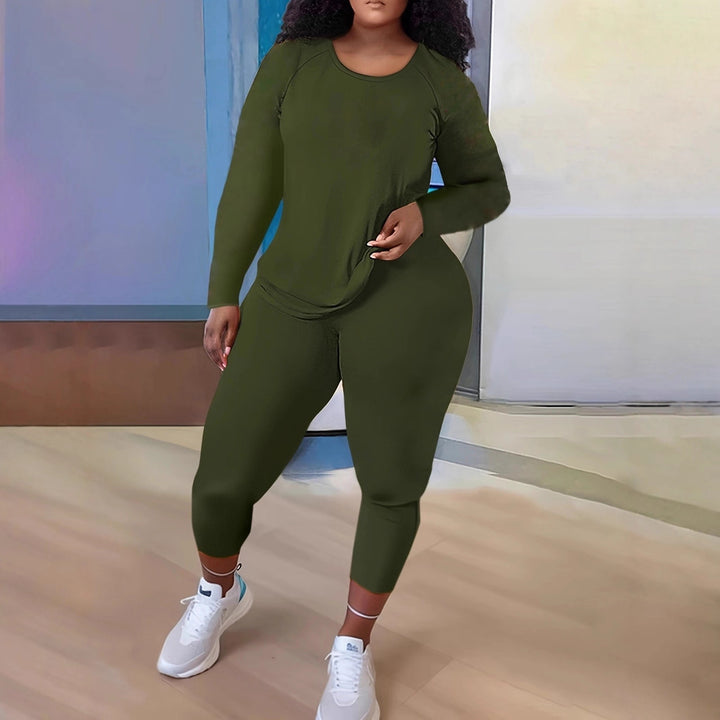 Dame Sporty Langærmet Loungewear-Sæt med figursyet snit Stilla