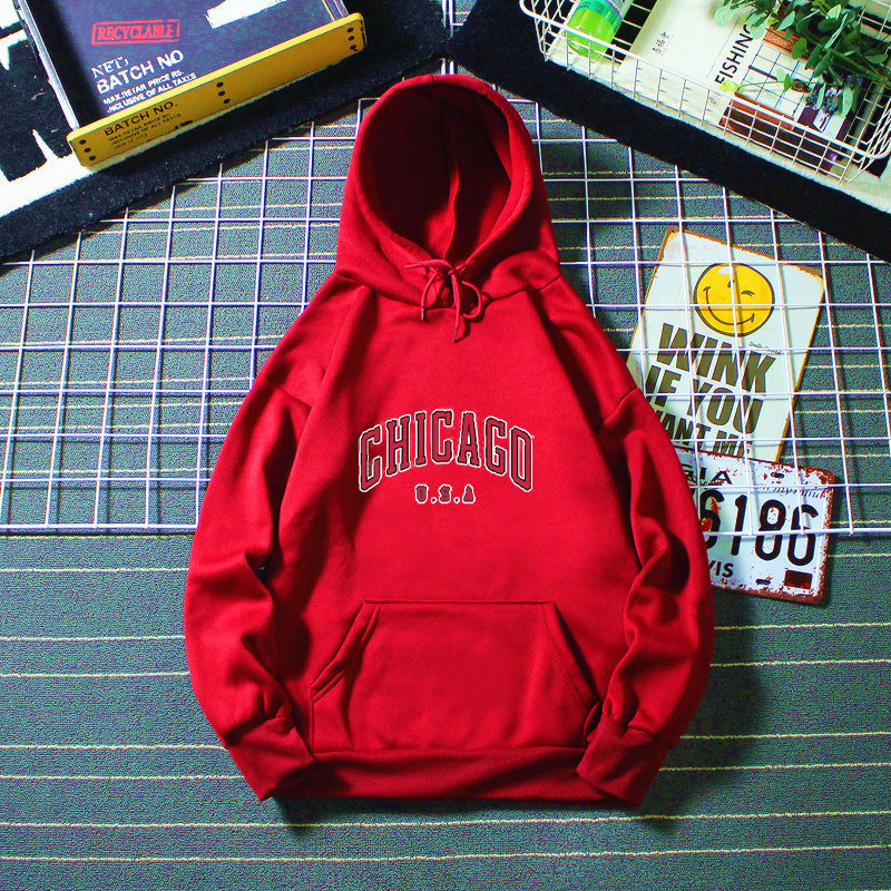 Dame hoodie med urban Chicago print Skovae