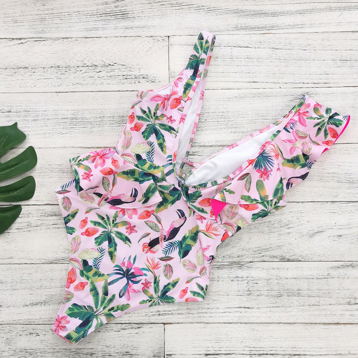 Dame Heldragt med blomsterflæser og sidelæns cut-outs Stilla