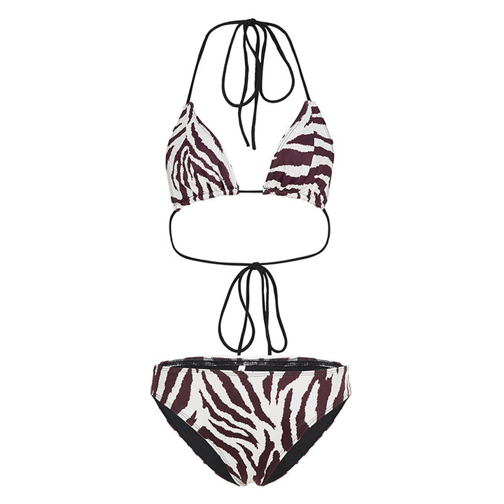 Damen Bikini Set im stylischen Zebra-Design mit verstellbaren Trägern Skovae