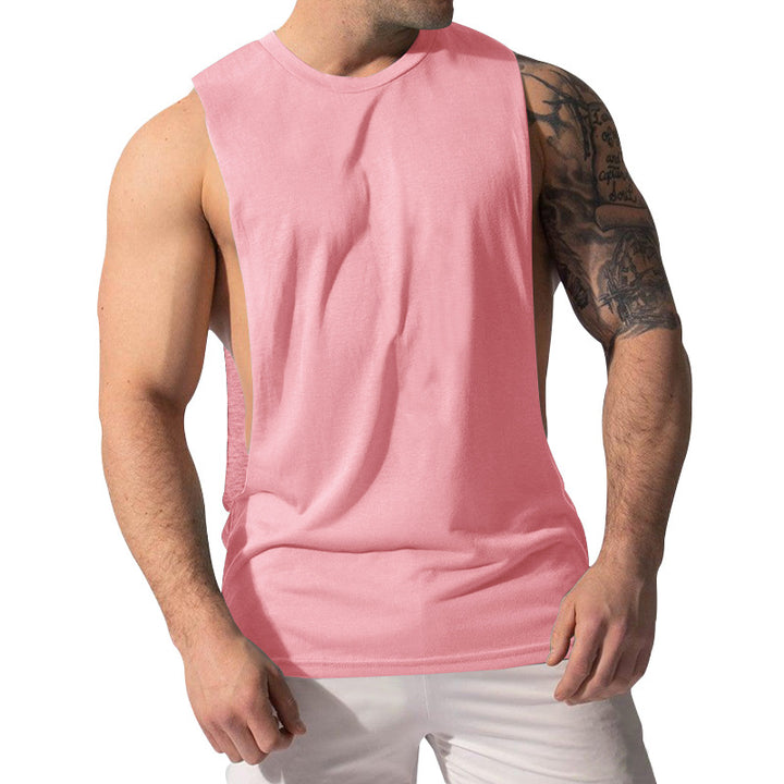 Herren nan Muskelshirt med ekstra dybe armåbninger og åndbart bomuldsblanding Skovae