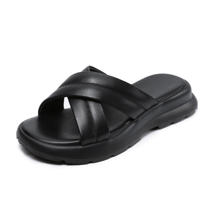 Herren Cross-Strap Comfort Slide Sandaler Stilla