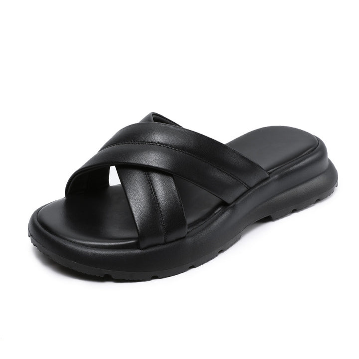 Herren Cross-Strap Comfort Slide Sandaler Stilla