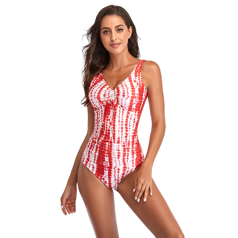 Dame one-piece badedragt med raffinerede flæsedetaljer og elastisk design Skovae
