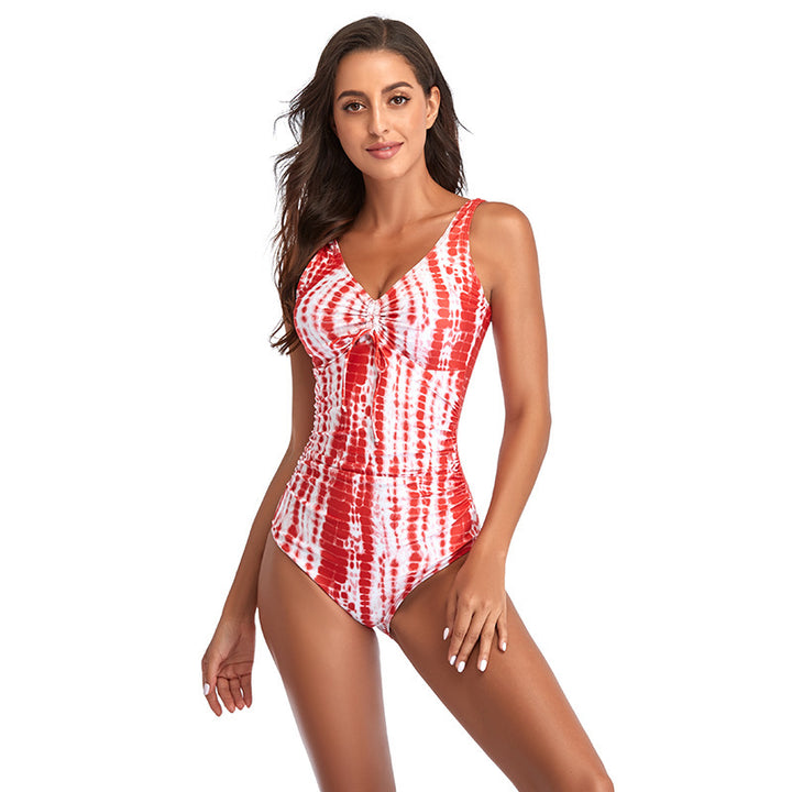 Dame one-piece badedragt med raffinerede flæsedetaljer og elastisk design Skovae