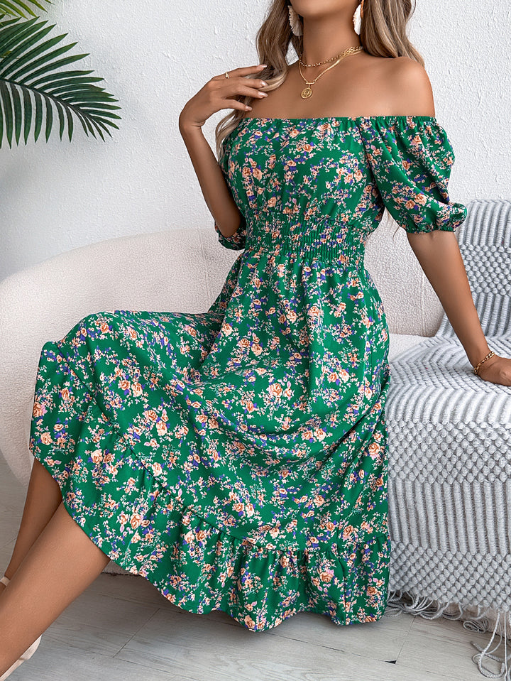Dame Off-Shoulder Kjole med rynket Design Stilla