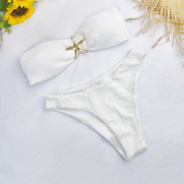 Dame bandeau-bikini med glitrende stjernedetalje Skovae