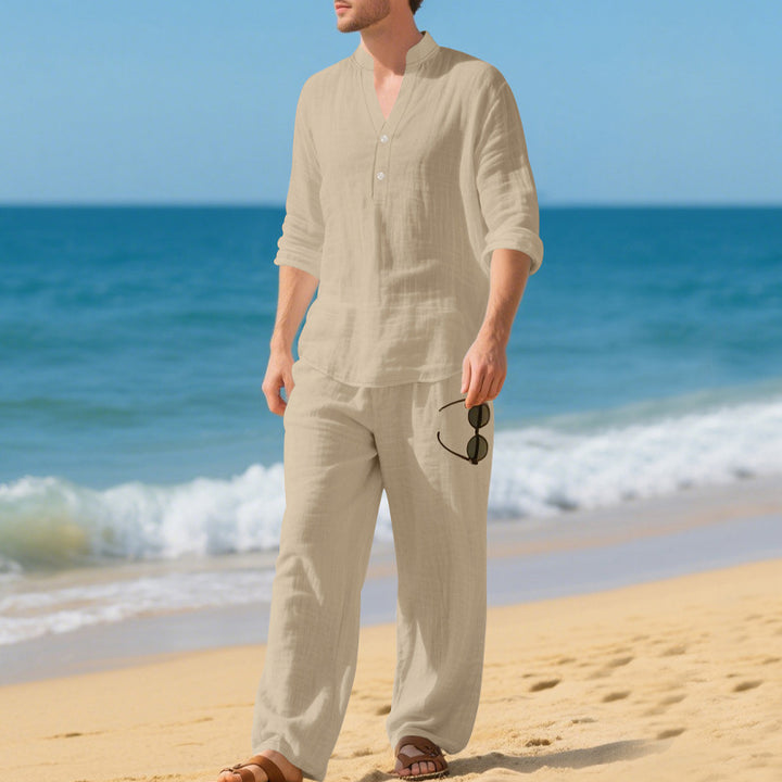 Herrer afslappet strandoutfit med praktisk knapdesign og elastisk bånd Stilla