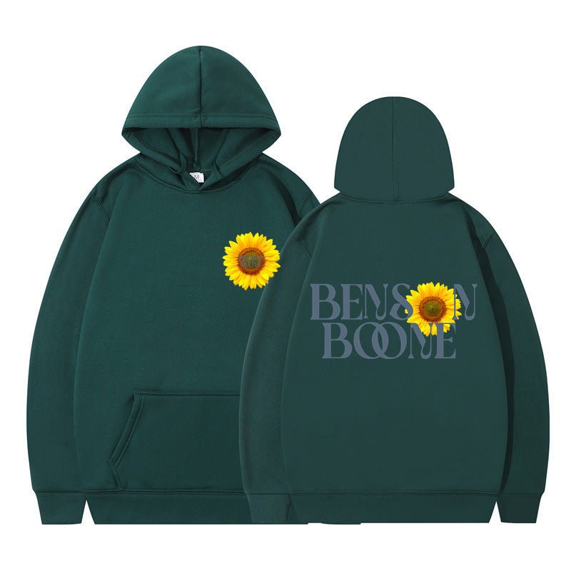 Kvinders hoodie med unikt solsikke design og komfortabel pasform Skovae