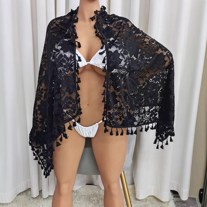 Dame Hækle-Strandsarong med elegante frynser Skovae