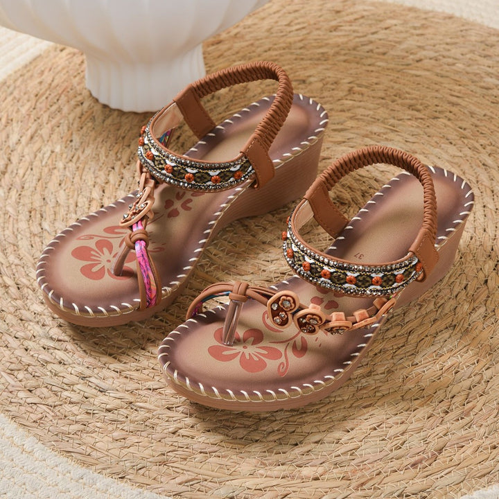Dame sommerlige remsandaler med dekorerede detaljer Stilla