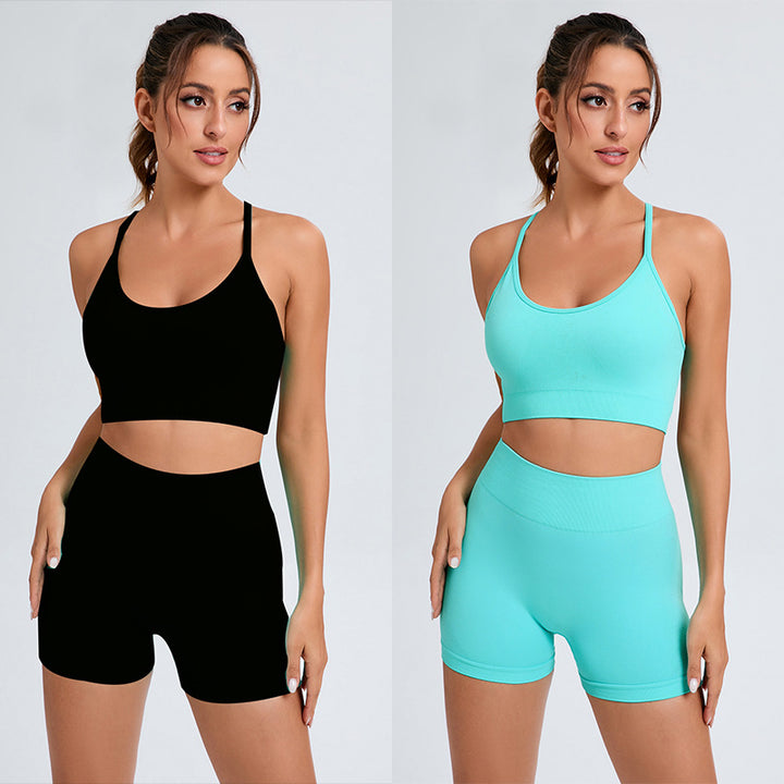 Damer Sporty Crop-Top og Shorts-Sæt Stilla