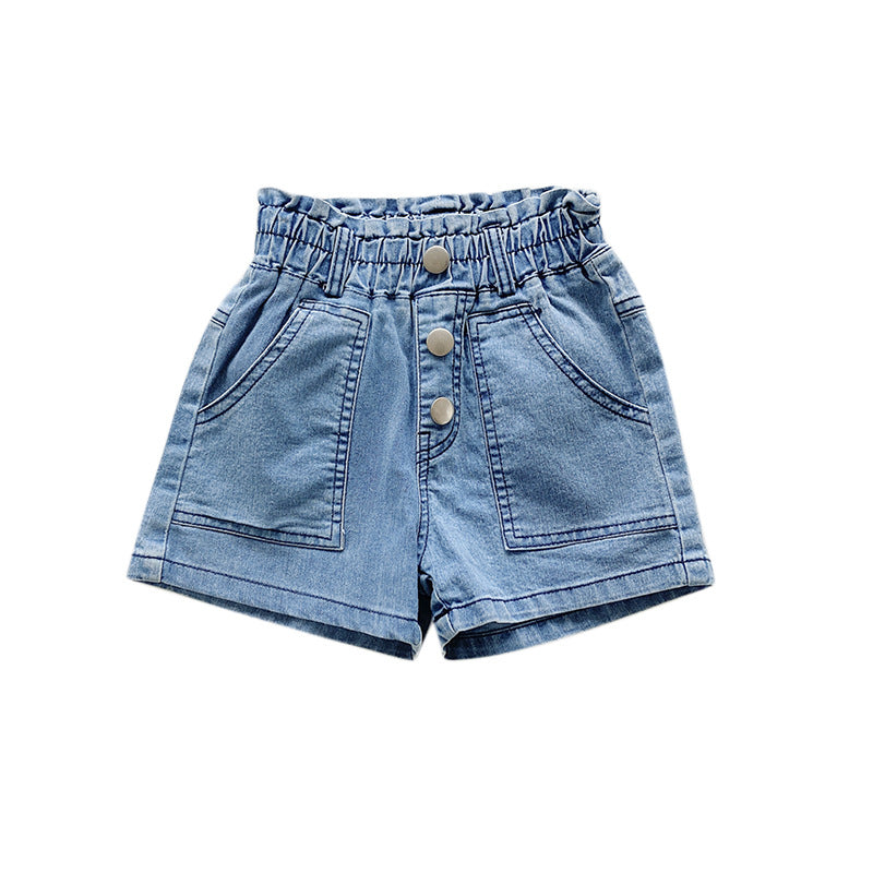 Pige Denim Højhåndet Fritids Shorts Stilla