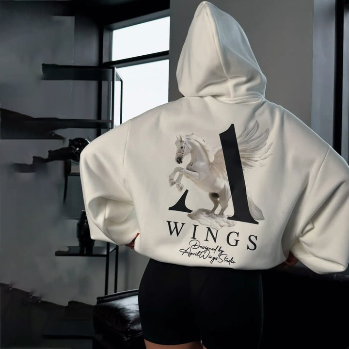 Dame Urban Hoodie med unikt grafisk design Stilla
