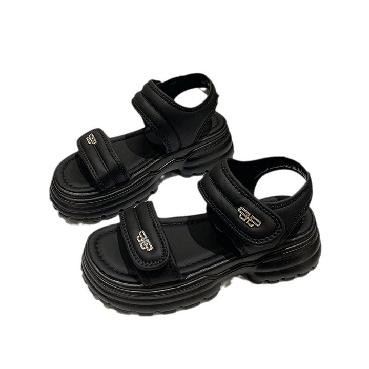 Dame Sporty Velcro sandaler med tyk sål og åndbare overmaterialer Stilla