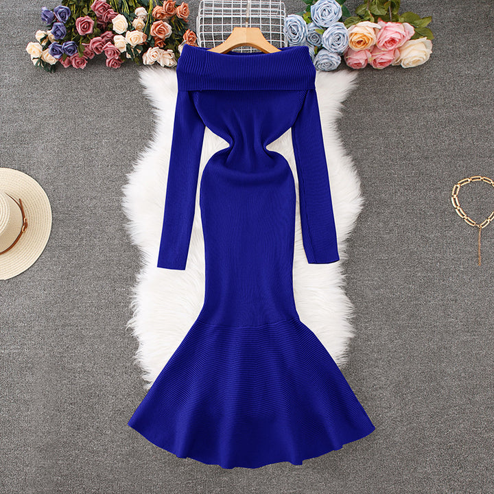 Dame Off-Shoulder Havfrue Stil Maxi Kjole Stilla