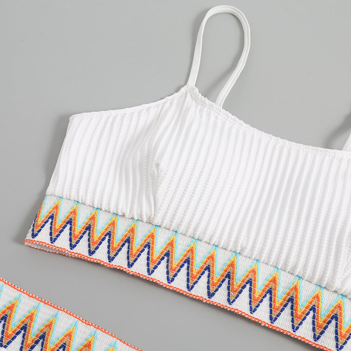 Dame integreret bikini sæt med geometrisk mønster Skovae