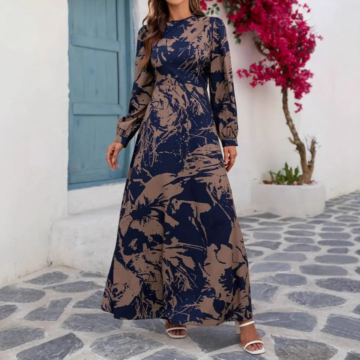 Dame Maxi Kjole med moderne floral design Stilla