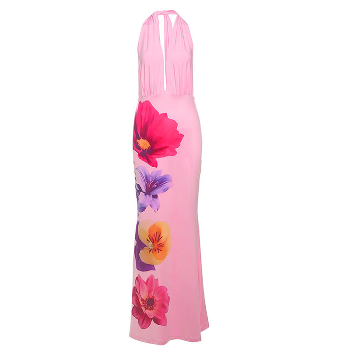 Dame Maxikjole med blomsterprint Stilla