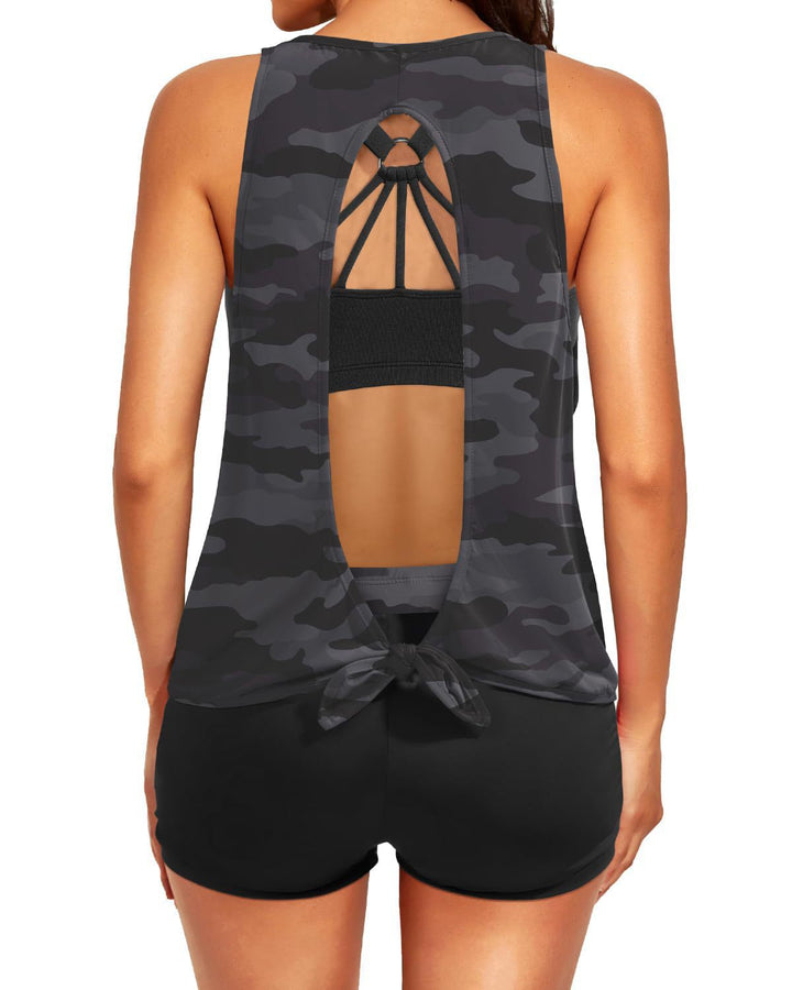 Dame Sporty Tankini top med elegant rygudskæring Skovae