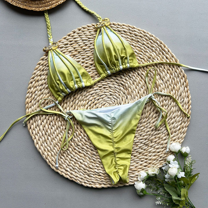 Dame bikini med elegant draperet design og justerbare stropper Stilla