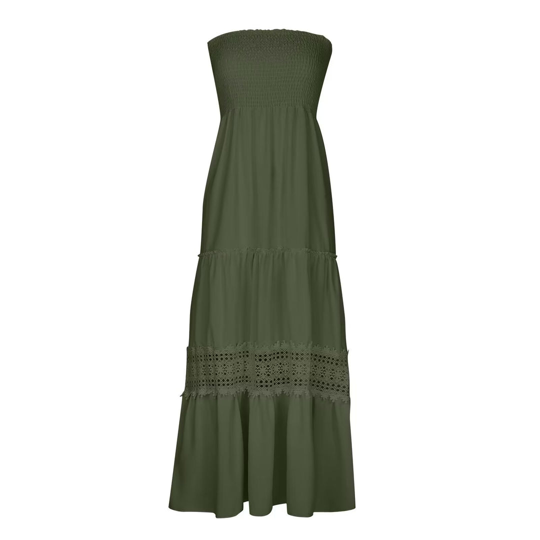 Kvinder Strapless Bohemian Maxi Kjole Stilla