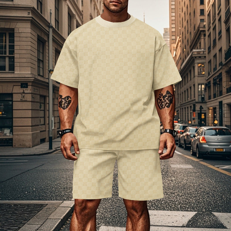Herrer Oversized Fritids sæt med behagelig T-shirt og shorts Stilla